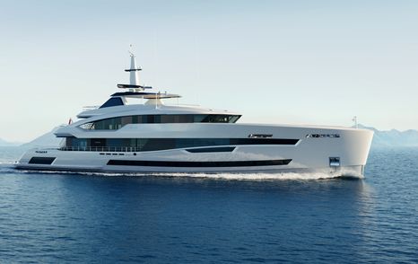 Rendering of superyacht Project Evita under way 