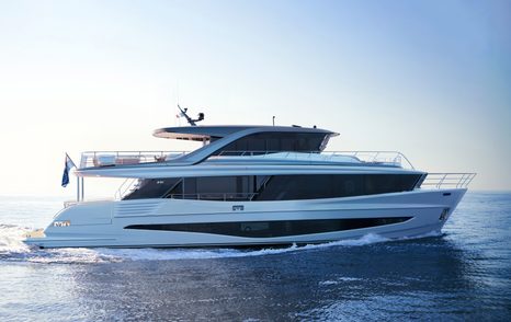 Princess X90 motor yacht under way