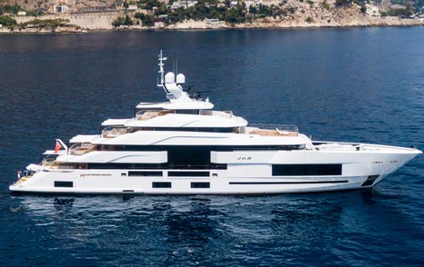  Admiral superyacht Jas at anchor side view 