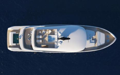 Tureddi Yachts X350 / 01 yacht at anchor aerial view 