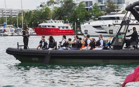 RIB tender with visitors at SYF