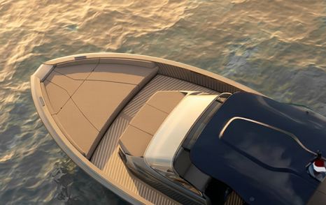 Rendering of Bellini Astor 38 OTB motor yacht foredeck 