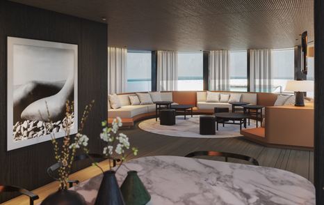 The Benetti B.Yond salon boasts large seating areas and huge windows