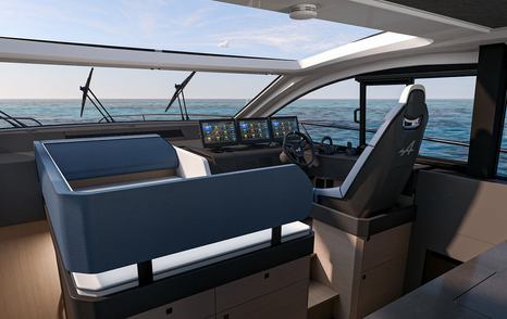 Motor yacht Beneteau Gran Turismo 50 helm station and lounge
