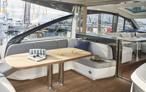 sports yacht design on the Princess V55