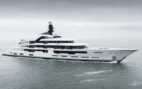 Damen Yachting explorer yacht Tanzanite underway side view 