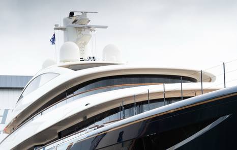 Close up of Feadship Superyacht Project 1014 upper deck 