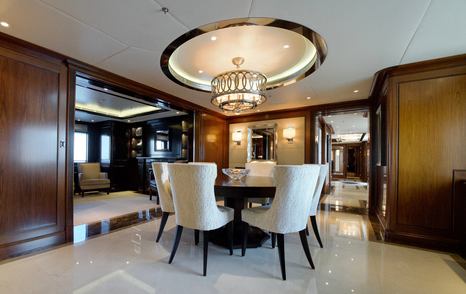 Benetti superyacht Mega Global III dining room