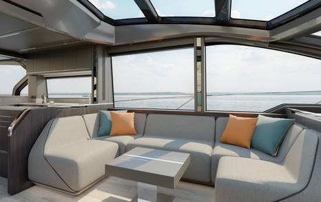 Rendering showing comfortable seating on Predator 65 inside