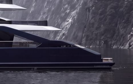 Sunseeker 45M Superyacht stern rendering
