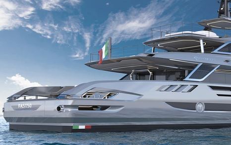 Rendering of Baglietto FAST50 Superyacht stern