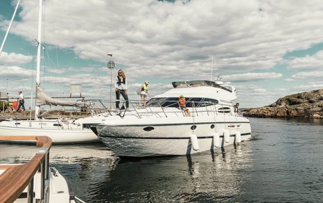 yacht entering the marina