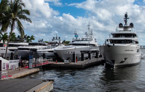 Superyachts berthed at FLIBS