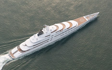 Superyacht AZZAM on water