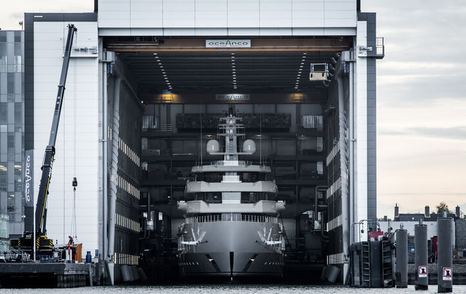 Oceanco superyacht INFINITY at her launch in October