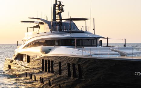 ISA Yachts superyacht Sea Raider X underway foredeck close up 