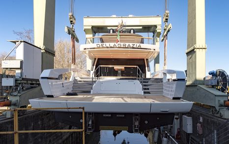 Superyacht DELLAGRAZIA being delivered