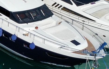 Princess motor yacht Lady N foredeck with sun pads 