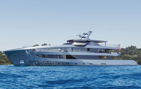 RMK Yachts superyacht Arcane Era at anchor side view 
