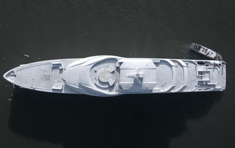 Amels superyacht Project Zurich at anchor aerial view 