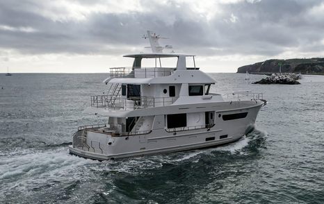 Nordhavn's N71 motor yacht underway stern view 