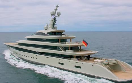 Lürssen superyacht Nixie complete and underway stern view 