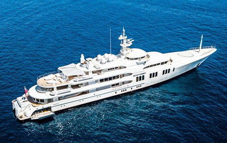 Feadship motor yacht Ecstasea at anchor stern view