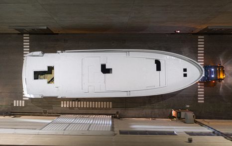 Extra X99 superyacht prepares for outfitting