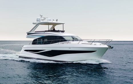 Princess F58 motor yacht under way 