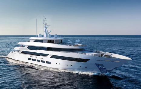 Aegean Yacht Haifa underway side view 