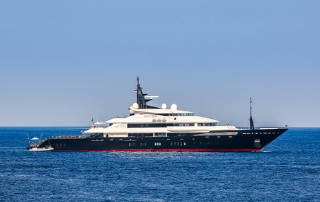 Superyacht ALFA NERO at sea on a clear day