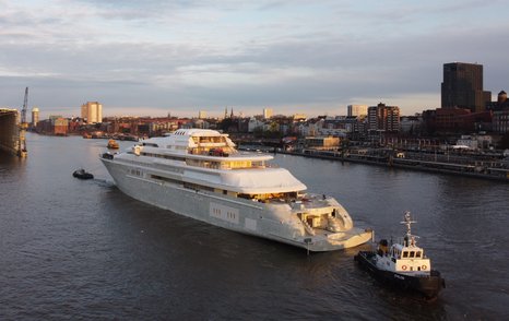 Lurssen 146m superyacht Project Opera being launched in Hamburg