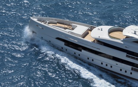 Bow area of superyacht ELA