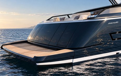 Itama 80 Motor Yacht stern rendering