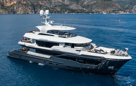 AvA Yachts superyacht Infinity Nine at anchor side view 