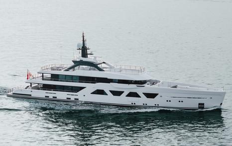 Amels superyacht Alva underway side view 