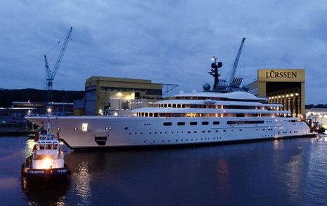 Lurssen's superyacht BLUE being launched