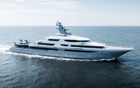 Oceanco superyacht Draak underway side view 