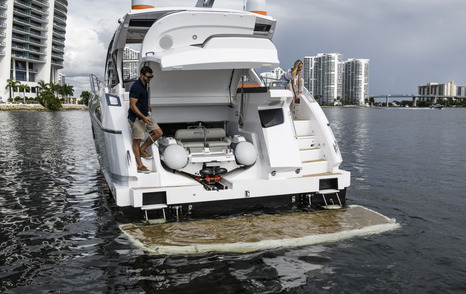 hydraulic platform on the Sunseeker Predator 60 Evo 