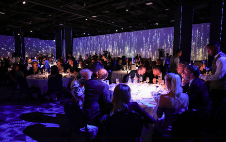 Gala ceremony with many tables at the International Yacht and Aviation Awards