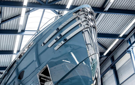 Hull of Royal Huisman superyacht PHI