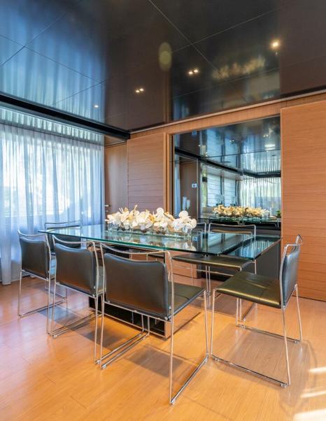 Motor yacht Beyond Beyond glass indoor dining table 