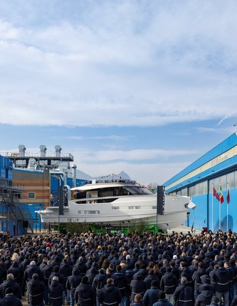 Crowds at Superyacht Eterna launch ceremony