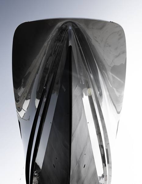 Close up of under bow of Superyacht Atlantide
