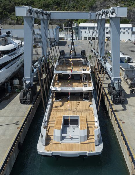 Superyacht Big Naan aft decks at launch