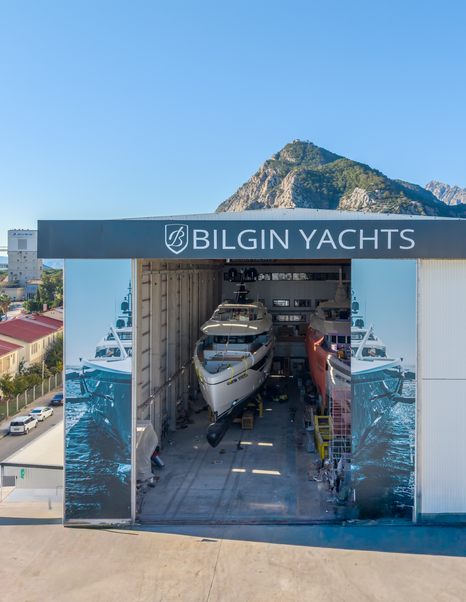 Bilgin 170 Superyacht Ada leaving shipyard for launch