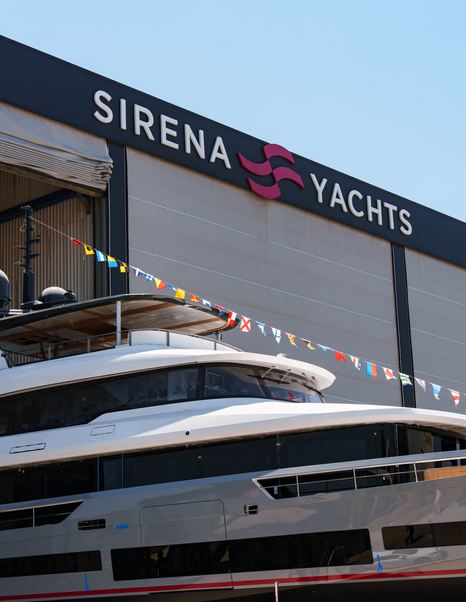 First Sirena 118 superyacht leaving shipyard at launch