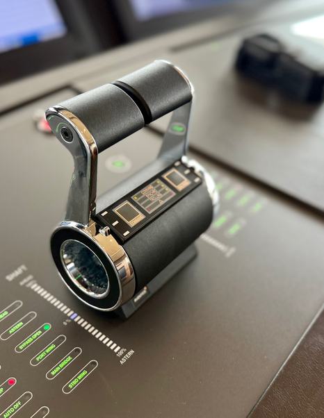 Engine throttle controls on the Amels 242 Casino Royale linking to twin Caterpillar engines.