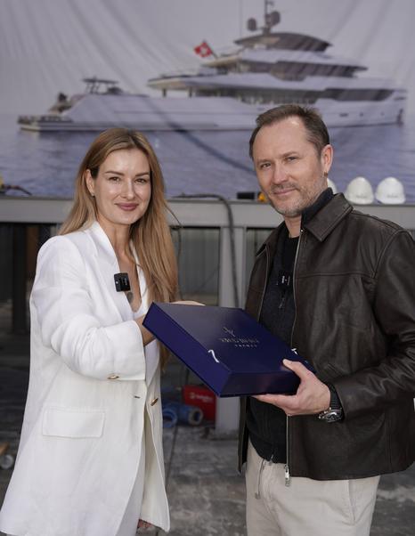 Bering team at Bering 165 Explorer Yacht keel laying ceremony