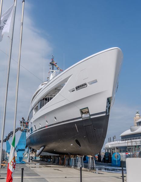 Benetti B.Now 50M yacht Inari at shipyard bow view